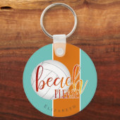 grappig strand alsjeblieft gepersonaliseerd volley sleutelhanger (Voorkant)