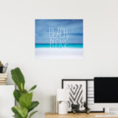 Grappig strand, alsjeblieft tropische oceaanfotohe poster (Thuiskantoor)