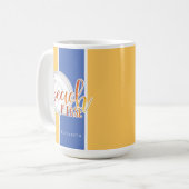 Grappig strand gezegde gepersonaliseerde meisjes v koffiemok (Voorkant links)