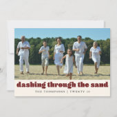 Grappig strand Kerst aangepaste gezelf foto Rood Feestdagenkaart (Voorkant)