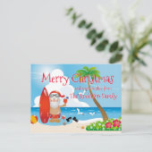 Grappig strand Kerstmis Groeten Briefkaart (Staand voorkant)