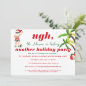 Grappig strand Kerstmis in juli Santa Beer Party Kaart (Staand voorkant)