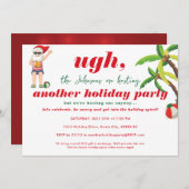 Grappig strand Kerstmis in juli Santa Beer Party Kaart (Voorkant / Achterkant)