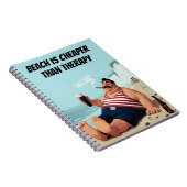 Grappig strand Quote, Man met een biertje, Notitieboek (Rechterzijde)