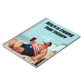 Grappig strand Quote, Man met een biertje, Notitieboek (Linkerzijde)