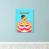 Grappig strand thema zee kus me snel vrouw canvas afdruk (Insitu (Houten vloer))