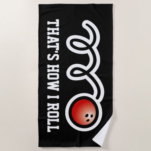 Grappig strandhanddoekcadeau voor bowlingfans strandlaken (Voorkant)