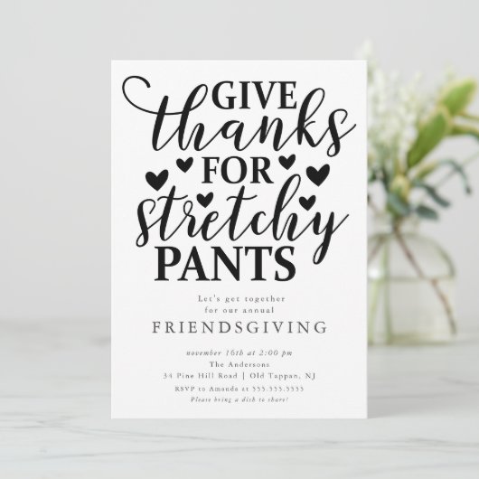 Grappig Stretchy Broek Vriendschapsgeschenk Kaart (Staand voorkant)