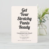 Grappig stretchy pants Thanksgiving diner zwart Kaart (Staand voorkant)