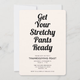 Grappig stretchy pants Thanksgiving diner zwart Kaart