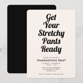 Grappig stretchy pants Thanksgiving diner zwart Kaart