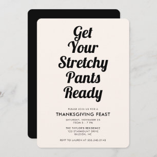 Grappig stretchy pants Thanksgiving diner zwart Kaart