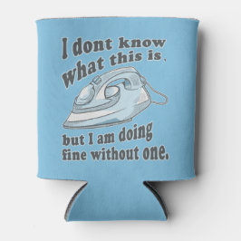 Grappig strijkontwerp Ik haat strijken Blikjeskoeler