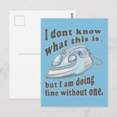 Grappig strijkontwerp Ik haat strijken Briefkaart (Voorkant / Achterkant)