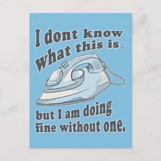 Grappig strijkontwerp Ik haat strijken Briefkaart (Voorkant)