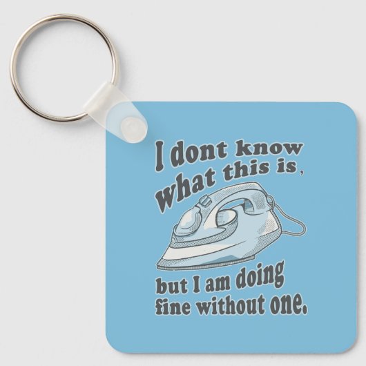 Grappig strijkontwerp Ik haat strijken Sleutelhanger (Voorkant)