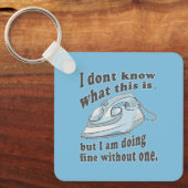 Grappig strijkontwerp Ik haat strijken Sleutelhanger (Voorkant)