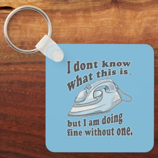 Grappig strijkontwerp Ik haat strijken Sleutelhanger (Voorkant)