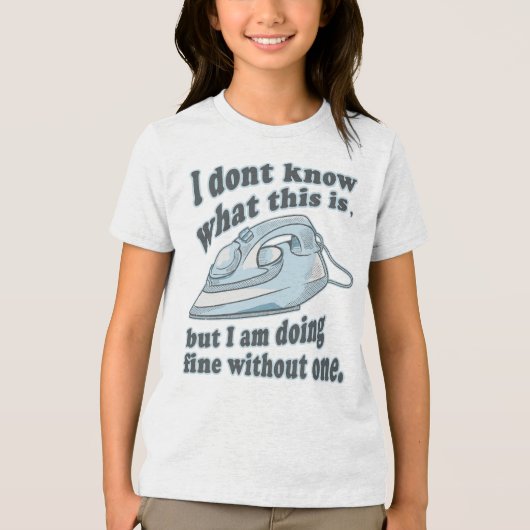 Grappig strijkontwerp Ik haat strijken Tri-Blend Shirt (Voorkant)