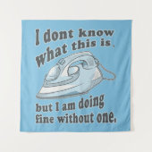 Grappig strijkontwerp Ik haat strijken Wandkleed (Voorkant)