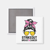 Grappig Strike Out Borstkanker Bewustzijn Softbyll Magneet (Voorkant / Achterkant)