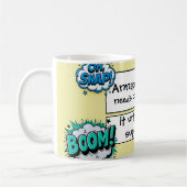 Grappig Stripboek Actie Woorden Speech Bubbles Koffiemok (Links)