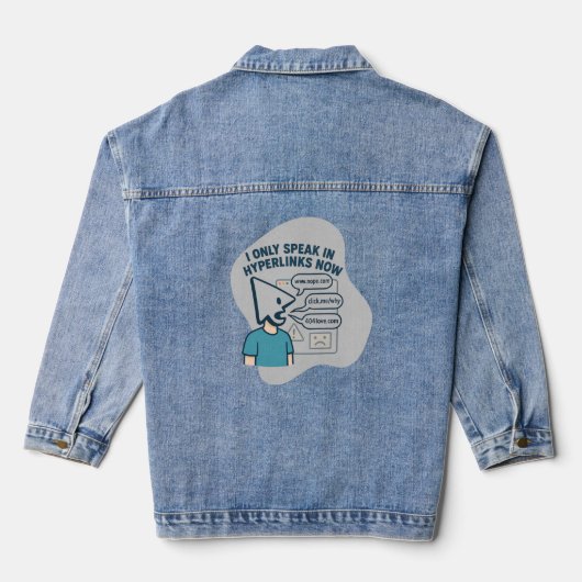 Grappig stripfiguur met muiscursor hoofd denim jacket (Achterkant)