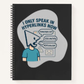 Grappig stripfiguur met muiscursor hoofd notitieboek (Voorkant)