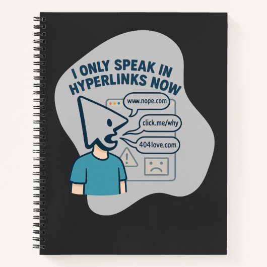 Grappig stripfiguur met muiscursor hoofd notitieboek (Voorkant)