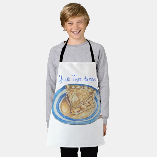 Grappig stripfiguur met pet in appeltaart schort (Gedragen)
