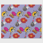 Grappig Stripstijl BOOM OUCH cool trendy Cadeaupapier (Vlak)