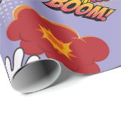 Grappig Stripstijl BOOM OUCH cool trendy Cadeaupapier (Rol Hoek)