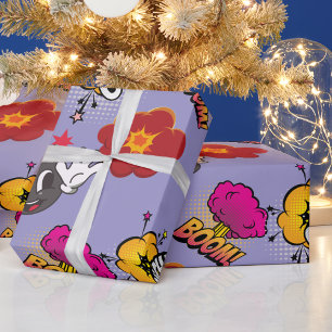 Grappig Stripstijl BOOM OUCH cool trendy Cadeaupapier