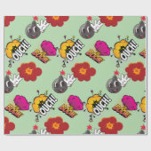 Grappig Stripstijl BOOM OUCH cool trendy Cadeaupapier (Vlak)