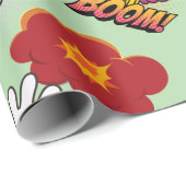 Grappig Stripstijl BOOM OUCH cool trendy Cadeaupapier (Rol Hoek)