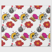 Grappig Stripstijl BOOM OUCH cool trendy Cadeaupapier (Vlak)
