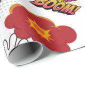 Grappig Stripstijl BOOM OUCH cool trendy Cadeaupapier (Rol Hoek)