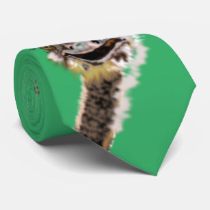 Grappig struisvogel Stropdas groen of kies kleur