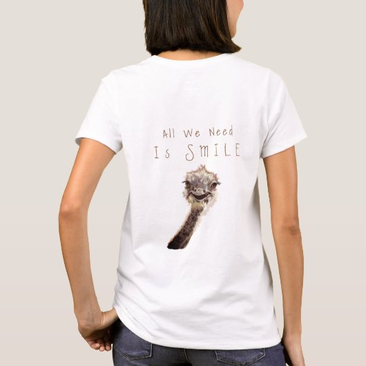 Grappig struisvogel T-shirt - aangepaste tekst (Achterkant)
