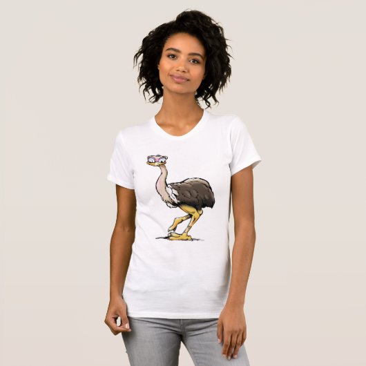 Grappig struisvogel vrouwen T-shirt (Voorkant volledig)