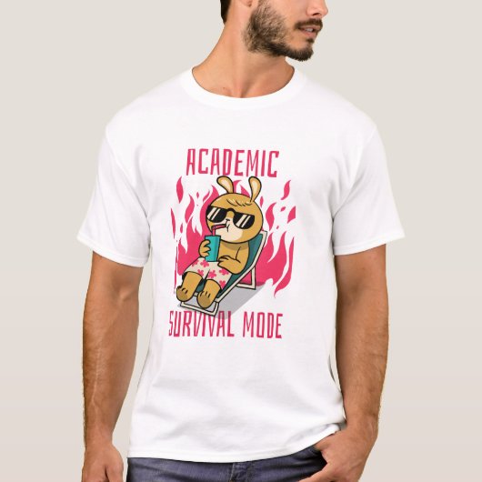 Grappig Studenten T-shirt Academische Overlevingsm (Voorkant)