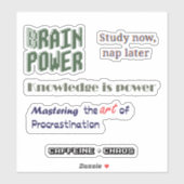 Grappig Studentenleven & Studie Motivatie Stickers (Vel)