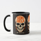 Grappig Stuur Hulp Of Snacks Retro Schedel Mok (Links)