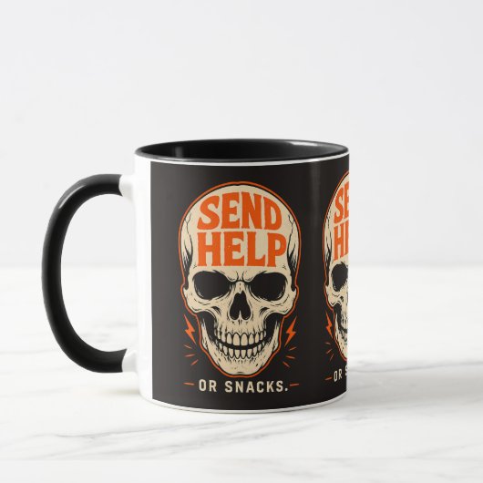 Grappig Stuur Hulp Of Snacks Retro Schedel Mok (Links)