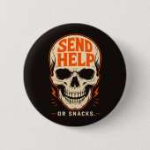 Grappig Stuur Hulp Of Snacks Retro Schedel Ronde Button 5,7 Cm (Voorkant)
