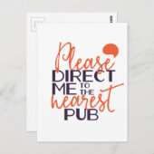 Grappig, stuur me alsjeblieft naar de dichtstbijzi briefkaart (Voorkant / Achterkant)