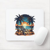 Grappig Summerween Skeleton Beach Party Halloween Muismat (Met muis)