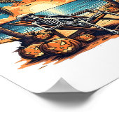 Grappig Summerween Skeleton Beach Party Halloween Poster (Hoek)