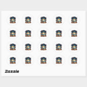 Grappig Summerween Skeleton Beach Party Halloween  Ronde Sticker (Vel)