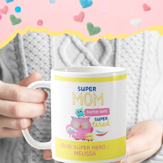 Grappig super mam, vrouw, super vermoeide Moederda Koffiemok
